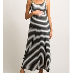 Pink blush Charcoal grey maternity dress